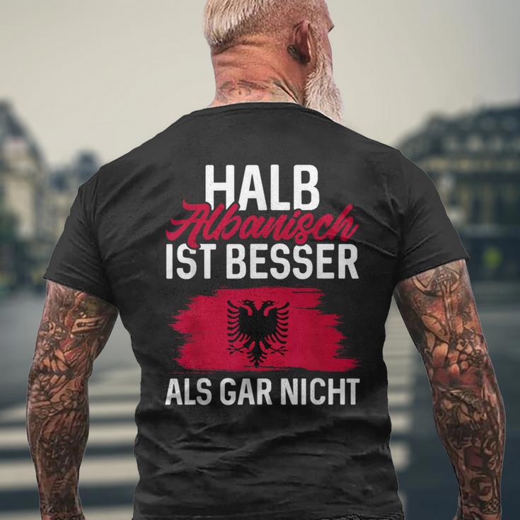 Albanische Flagge Shqip Shqiponja Albanischer Adler Albanien T-Shirt mit Rückendruck Geschenke für alte Männer