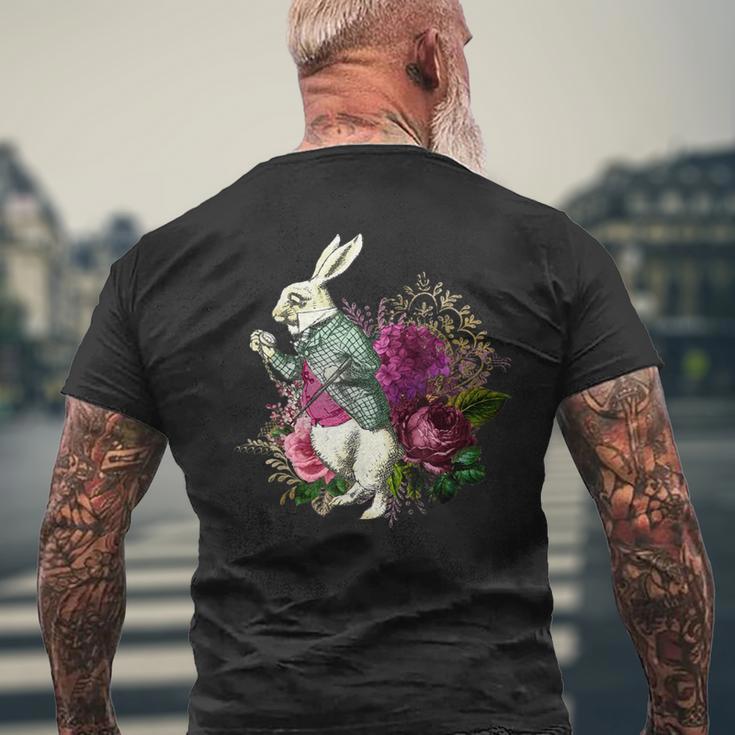 Alice Wonderland Rabbit Pocket Watch T-Shirt mit Rückendruck Geschenke für alte Männer