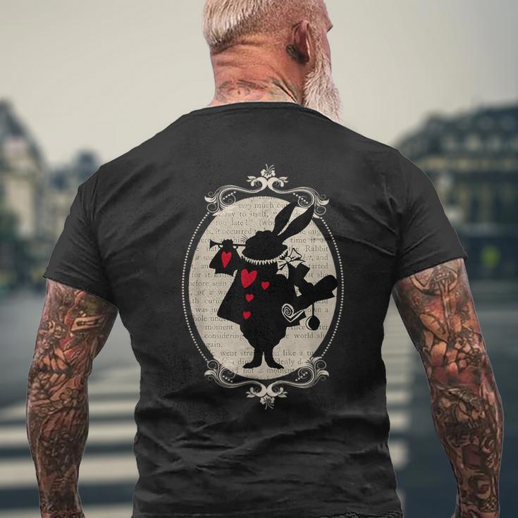 Alice In Wonderland Rabbit Vintage T-Shirt mit Rückendruck Geschenke für alte Männer