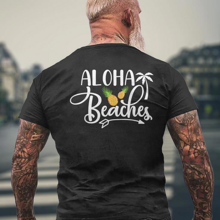 Aloha Beaches Tropisches Palmen & Früchte Design Kurzärmliges Herren-T-Kurzärmliges Herren-T-Shirt Geschenke für alte Männer