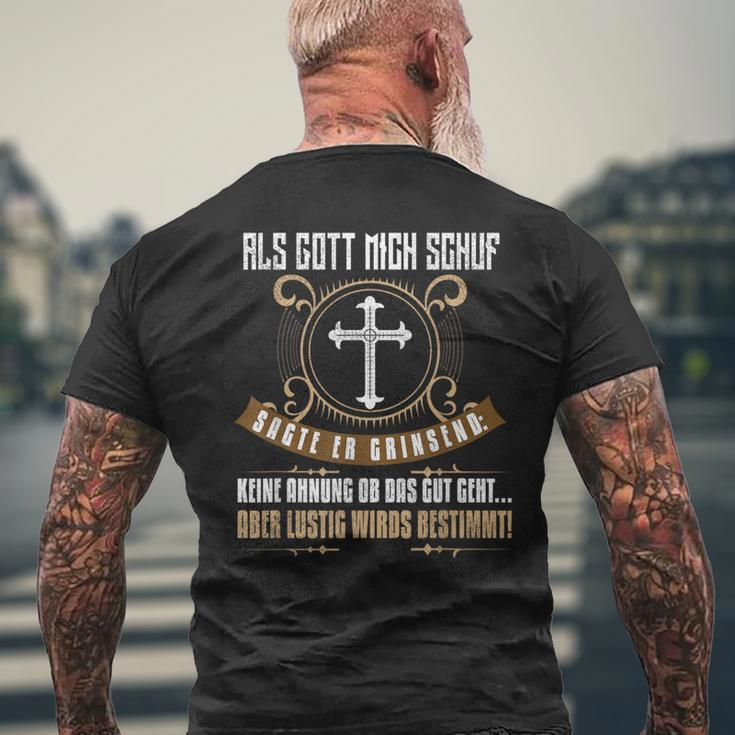 Als Gott Mich Enschf Als Gott Mich T-Shirt mit Rückendruck Geschenke für alte Männer