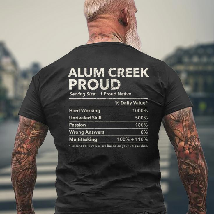 Alum Creek West Virginia Proud Nutrition Facts Men's T-shirt Back Print Gifts for Old Men