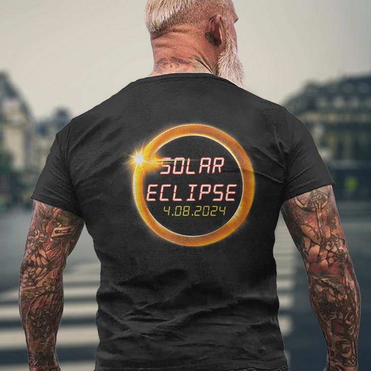 America April 8 Total Solar Eclipse 2024 Usa Map Totality Men's T-shirt Back Print Gifts for Old Men