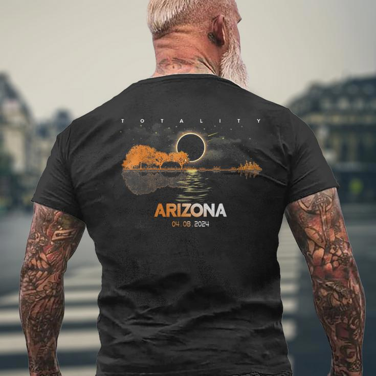 America Guitar Total Solar Eclipse 2024 Arizona Men's T-shirt Back Print Gifts for Old Men