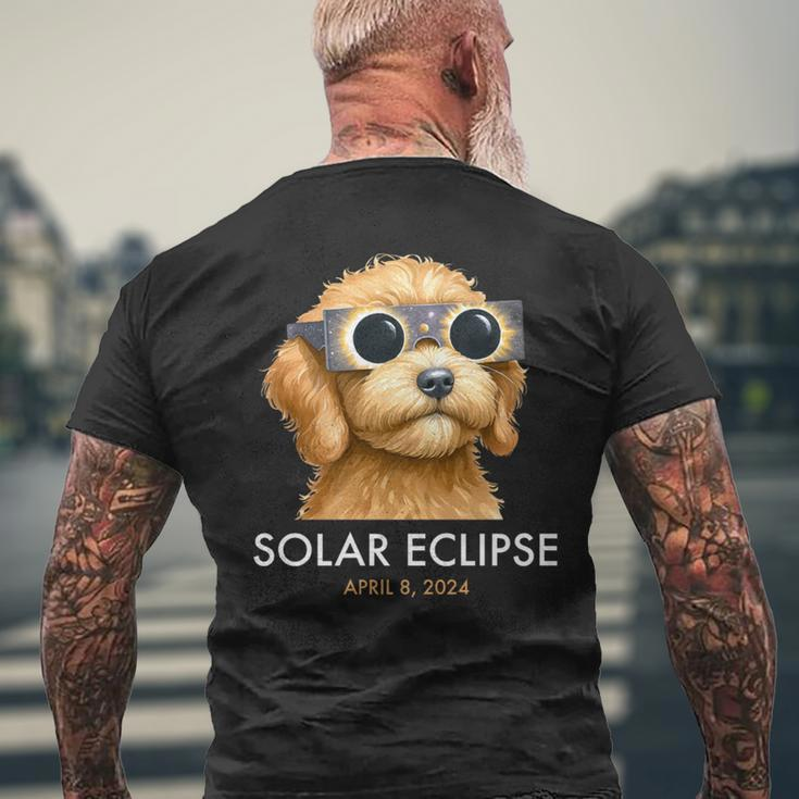 America Totality Solar Eclipse 2024 Cute Doodle Dog Dad Mom Men's T-shirt Back Print Gifts for Old Men