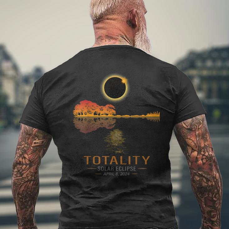 America Totality Spring 4 08 24 Total Solar Eclipse Guitar Men's T-shirt Back Print Gifts for Old Men