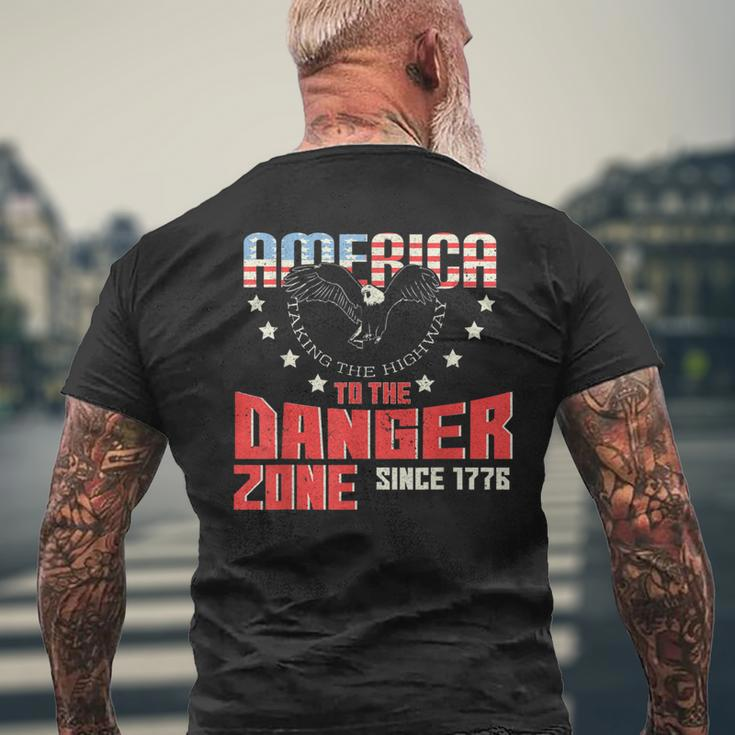 American Eagle 4Th Of July Independence Day Danger Zone Men's T-shirt Back Print Gifts for Old Men
