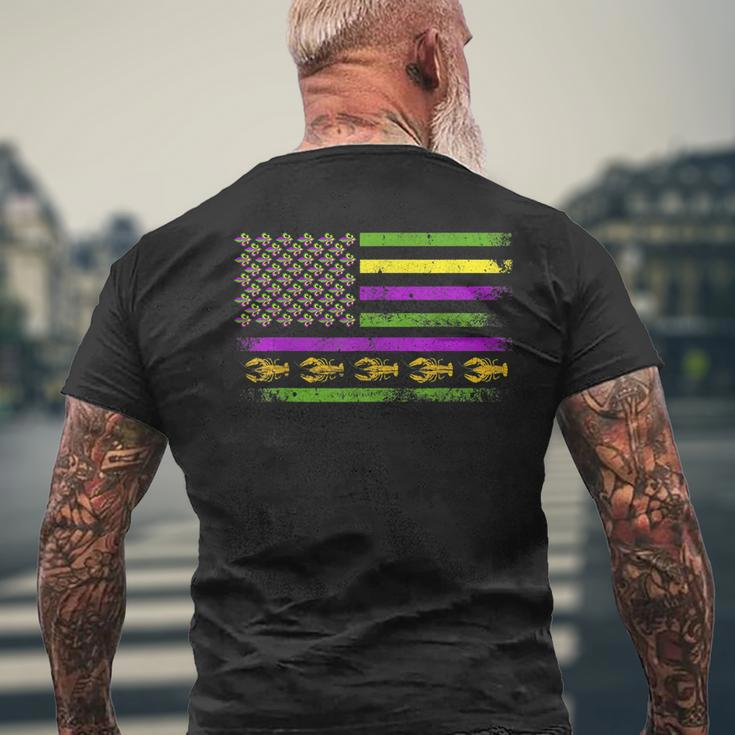 American Flag Mardi GrasMardi Gras Crawfish Outfit V2 Mens Back Print T-shirt Gifts for Old Men