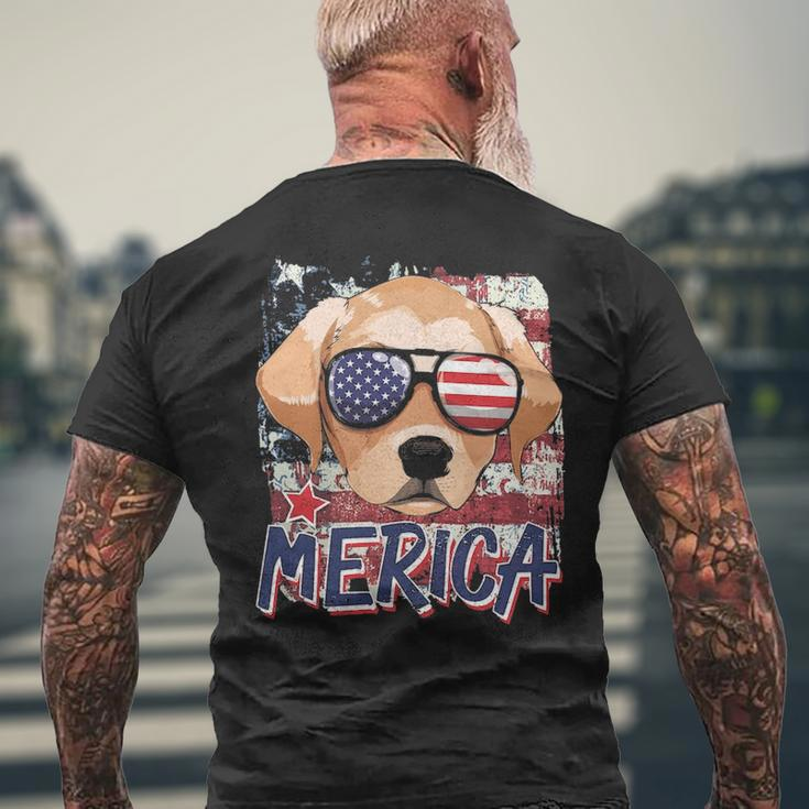 American Flag Merica Labrador Retriever 4Th Of July Boys Men's T-shirt Back Print Gifts for Old Men