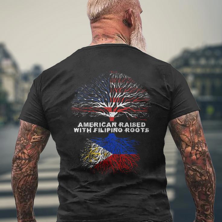 American Raised With Filipino Roots Philippines Pinoy Men's T-shirt Back Print Gifts for Old Men