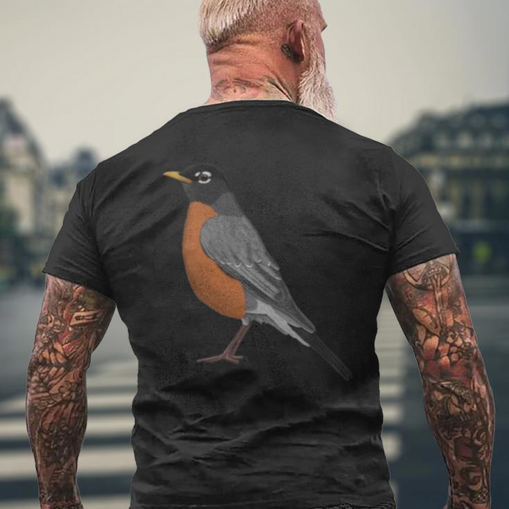 American Robin Bird Birder Birdlover Birdwatcher Animal Men's T-shirt Back Print Gifts for Old Men