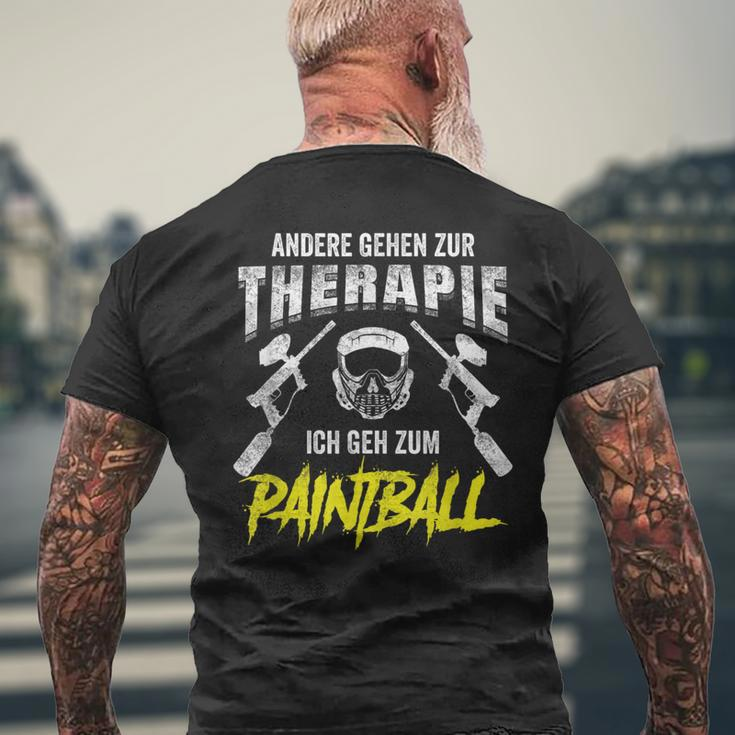Andergehen Zur Therapie Ich Geh Zum Paintball T-Shirt mit Rückendruck Geschenke für alte Männer