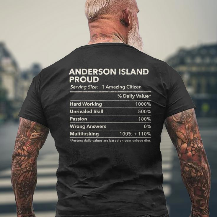 Anderson Island Washington Proud Nutrition Facts Men's T-shirt Back Print Gifts for Old Men