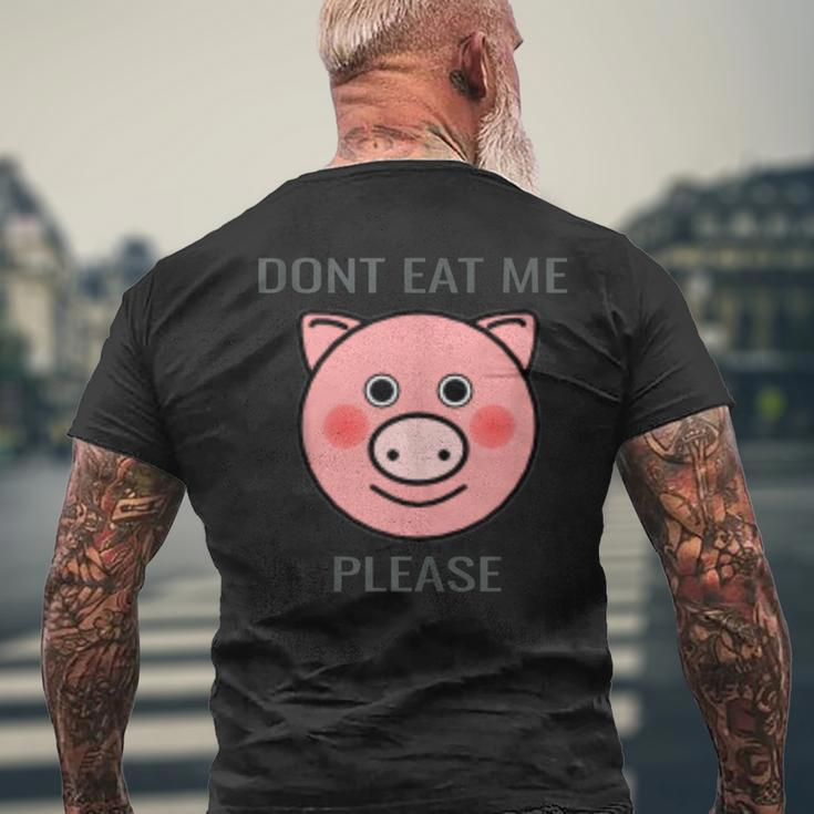 Animal Lover Distressed Text Don't Eat Me Pig Men's T-shirt Back Print Gifts for Old Men