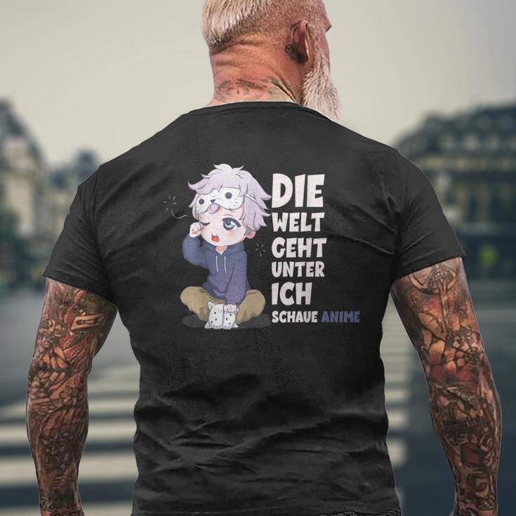 Anime Die Welt Geht Unter Ich Schaue T-Shirt mit Rückendruck Geschenke für alte Männer