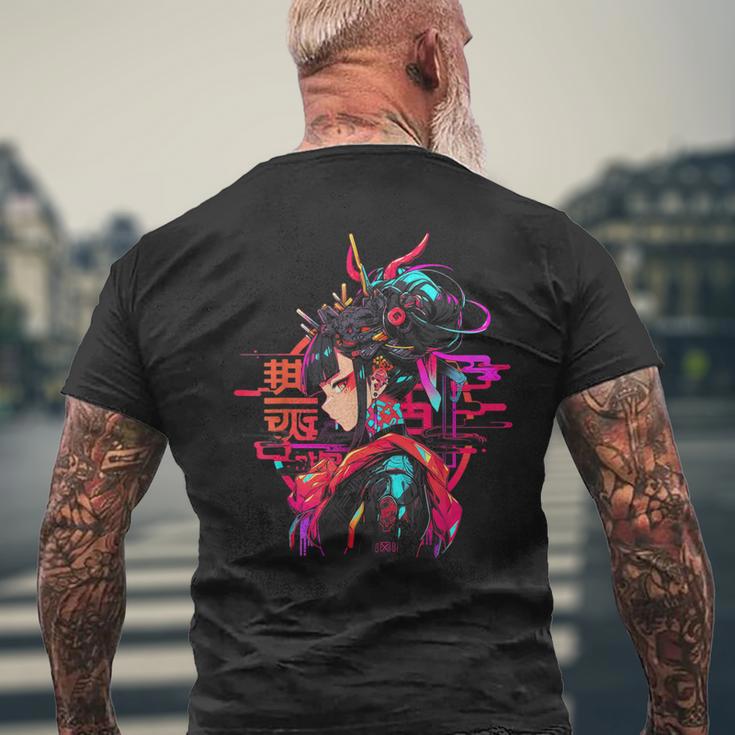 Anime Manga Cyberpunk Aesthetic Techwear Harajuku Punk T-Shirt mit Rückendruck Geschenke für alte Männer