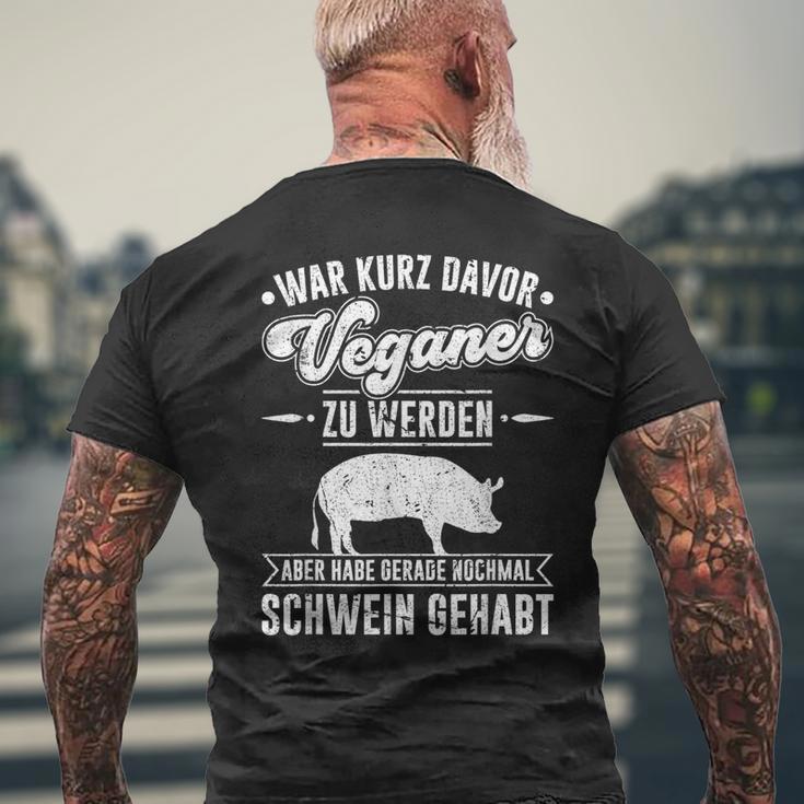 Antiegan Pig Hadegan Antiegan Slogan T-Shirt mit Rückendruck Geschenke für alte Männer