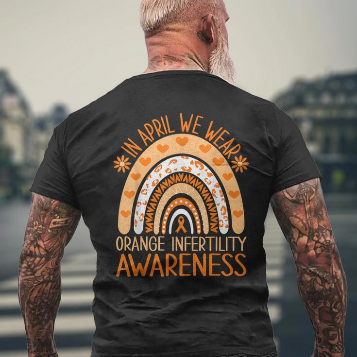 In April We Wear Orange Infertility Awareness Men's T-shirt Back Print Gifts for Old Men