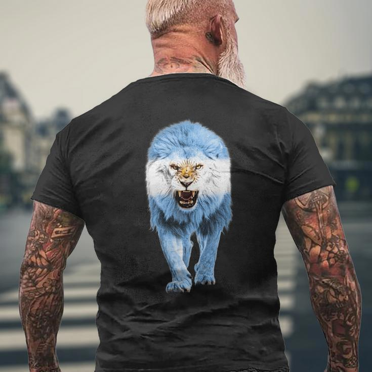 Argentina Lion Pride Argentinian Flag Roots Argentina Men's T-shirt Back Print Gifts for Old Men
