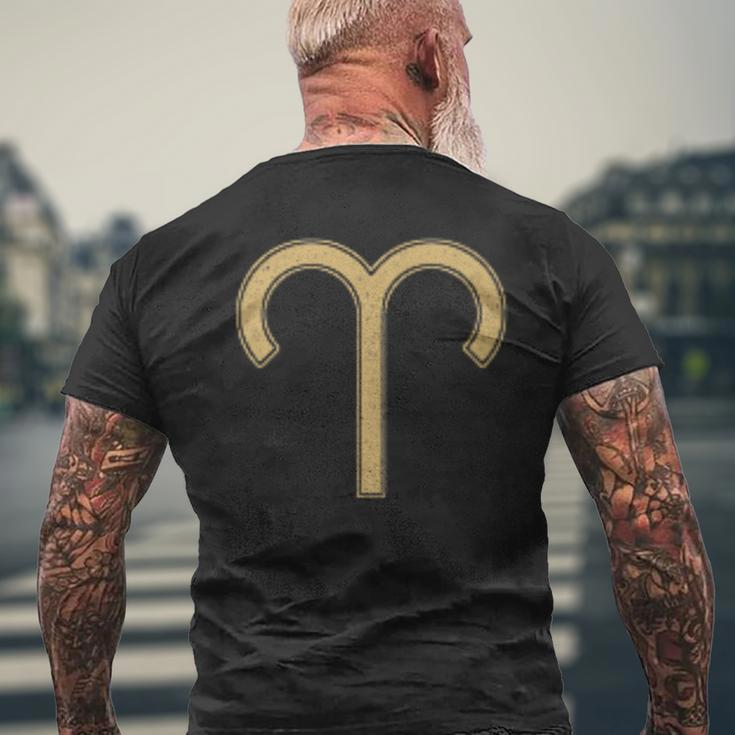 Aries Astrological Symbol Ram Zodiac Sign Men's T-shirt Back Print Gifts for Old Men