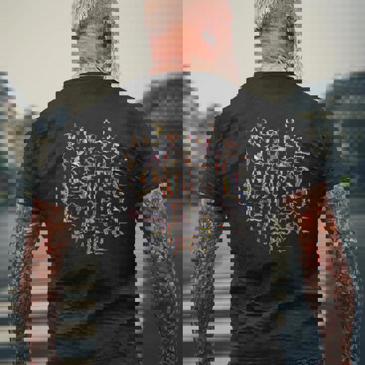 Armenian Alphabet Birds Armenia Symbols Men's T-shirt Back Print