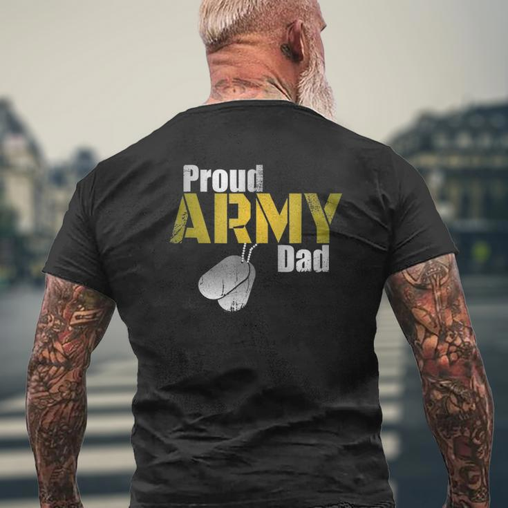 Army Dad Proud Parent US Army Military Family Mens Back Print T-shirt Gifts for Old Men