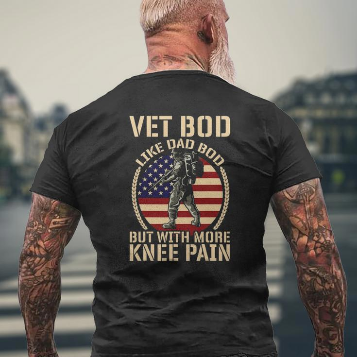 Army Navy Military I Veterans Day Vet Bod Like A Dad Bod Mens Back Print T-shirt Gifts for Old Men