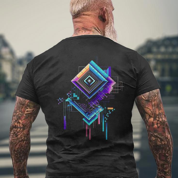 Art Graphic Abstraktes Polygon Architektur Motiv T-Shirt mit Rückendruck Geschenke für alte Männer