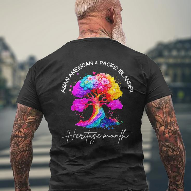 Asian American Pacific Islander Heritage Colorful Tree Men's T-shirt Back Print Gifts for Old Men