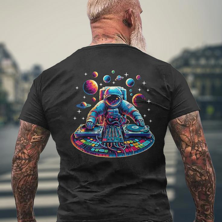 Astronaut Dj Planets Djing In Space Men's T-shirt Back Print Gifts for Old Men