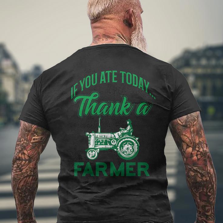 If You Ate Today Thank A Farmer Support Your Local Farm Men's T-shirt Back Print Gifts for Old Men