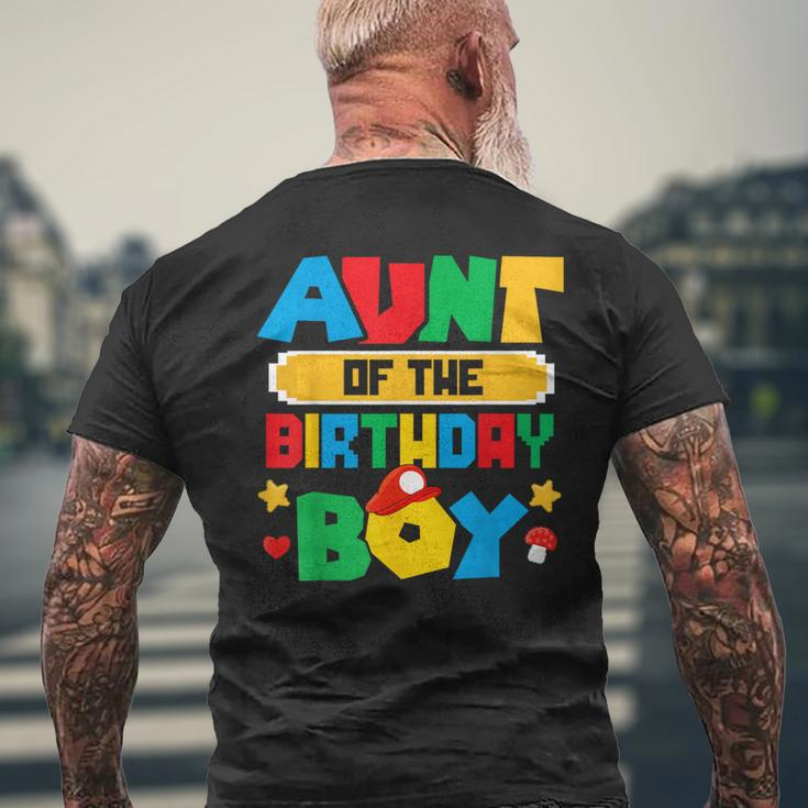 Aunt Of The Birthday Boy Game Gaming Family Matching Men's T-shirt Back Print Gifts for Old Men