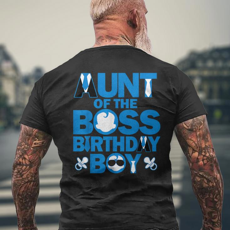 Aunt Of The Boss Birthday Boy Baby Family Party Decorations Men's T-shirt Back Print Gifts for Old Men