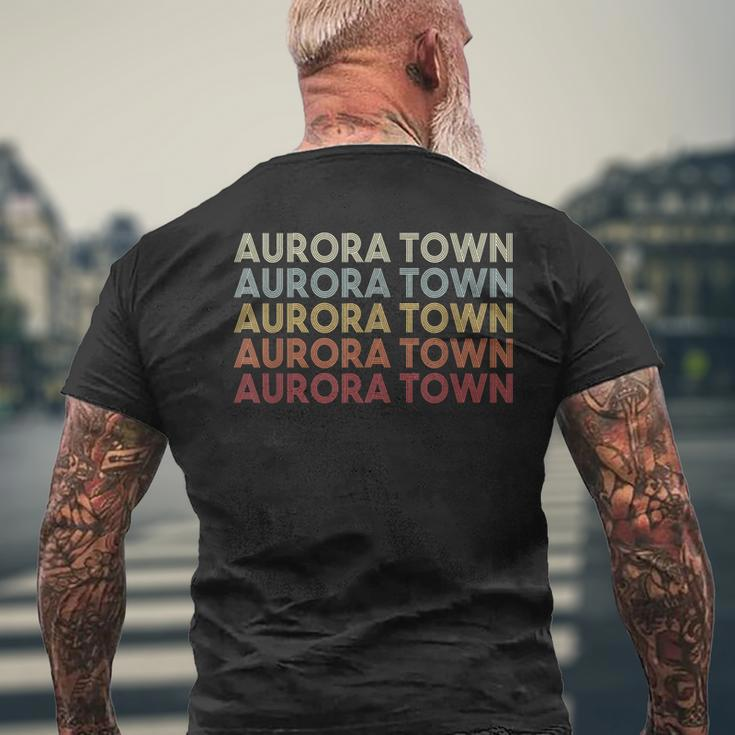 Aurora Town New York Aurora Town Ny Retro Vintage Text Men's T-shirt Back Print Gifts for Old Men
