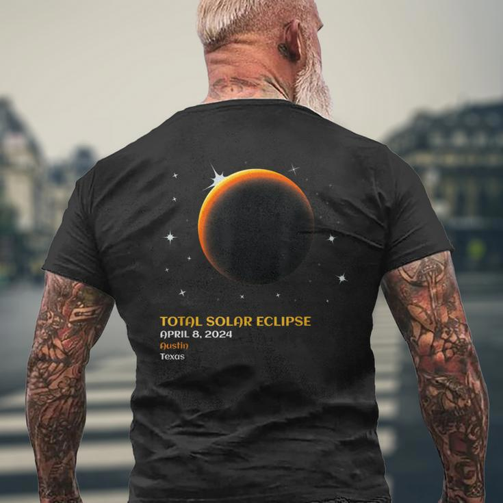 Austin Texas Tx Total Solar Eclipse April 8 2024 Men's T-shirt Back Print Gifts for Old Men