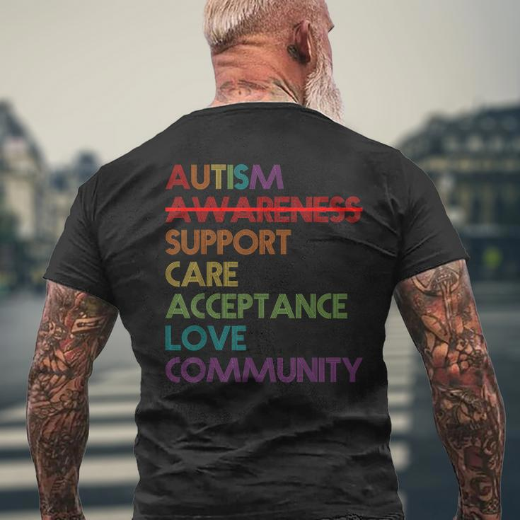 Autism Awareness Support Care Acceptance Accept Understand Men's T-shirt Back Print Gifts for Old Men
