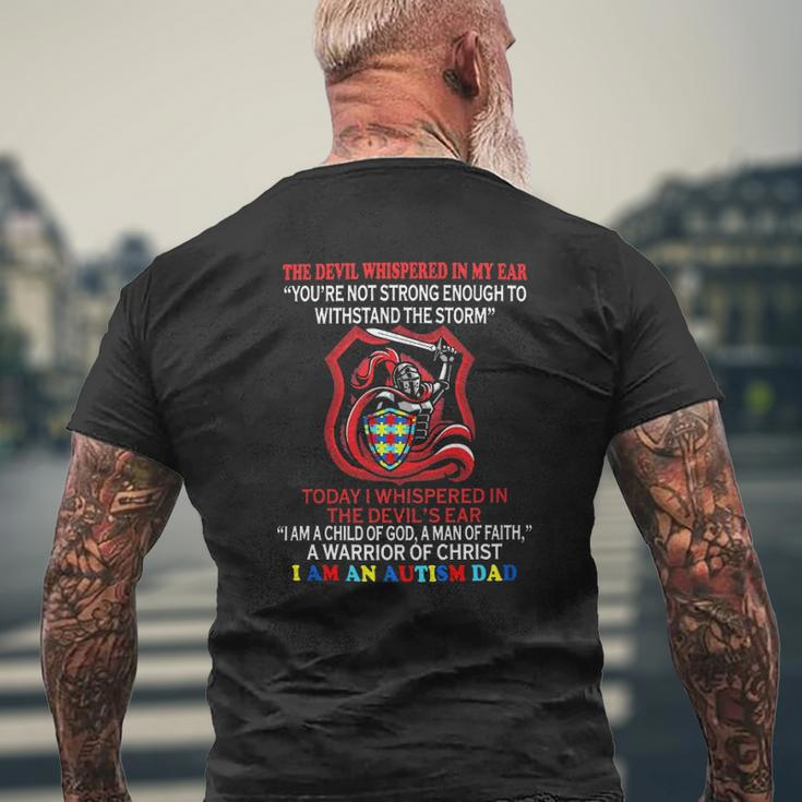 Autism Im An Dad A Warrior Of Christ Puzzle Mens Back Print T-shirt Gifts for Old Men