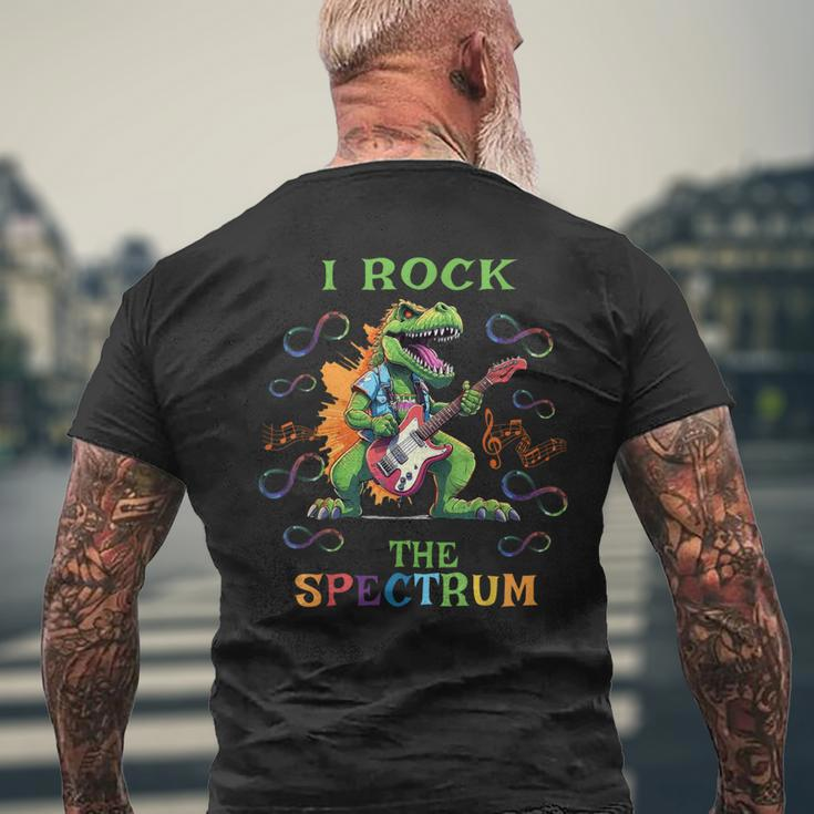 Autism Infinity Trex I Rock The Spectrum Men's T-shirt Back Print Gifts for Old Men