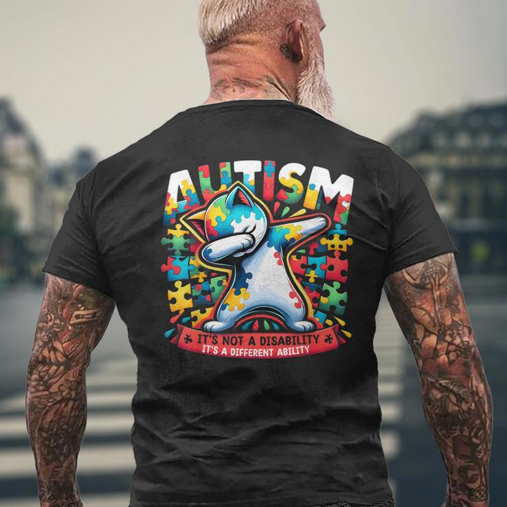Autism It's Not A Disability It's A Different Ability Puzzle Men's T-shirt Back Print Gifts for Old Men