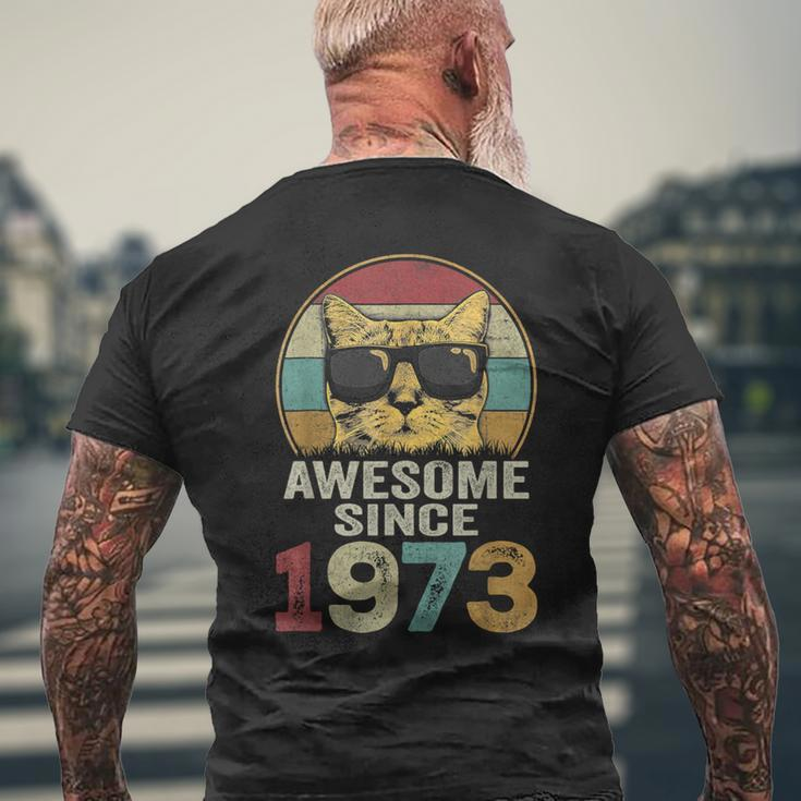 Awesome Since 1973 50Th Birthday 50 Year Old Cat Lovers Men's T-shirt Back Print Gifts for Old Men
