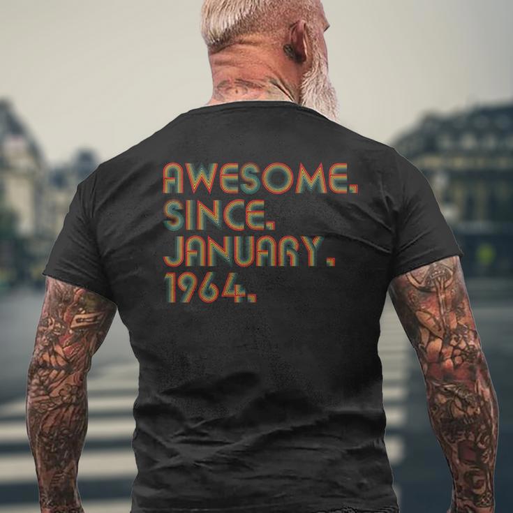 Awesome Since January 1964 Vintage 60Th Birthday Men's T-shirt Back Print Gifts for Old Men