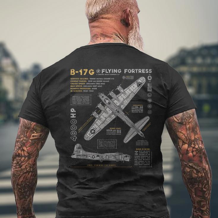 B-17 Flying Fortress Ww2 B-17G Bomber Vintage Aviation Men's T-shirt Back Print Gifts for Old Men