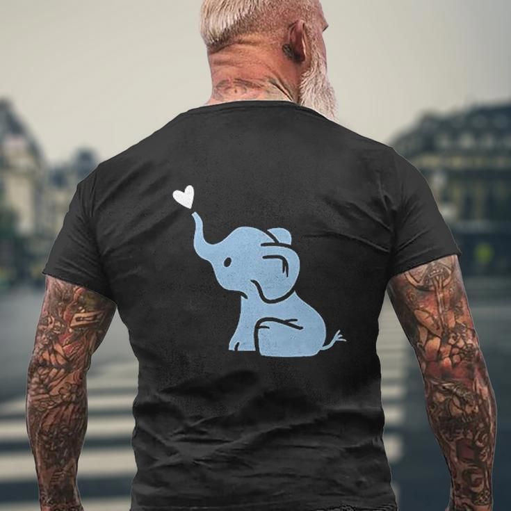 Baby Elephant Mens Back Print T-shirt Gifts for Old Men