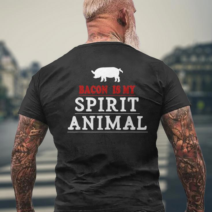 Bacon Is My Spirit Animal Food Meat Saying Men's T-shirt Back Print Gifts for Old Men
