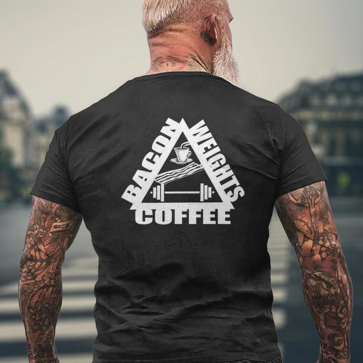 Bacon Weights Coffee Baconbacon Gym Workout Mens Back Print T-shirt Gifts for Old Men