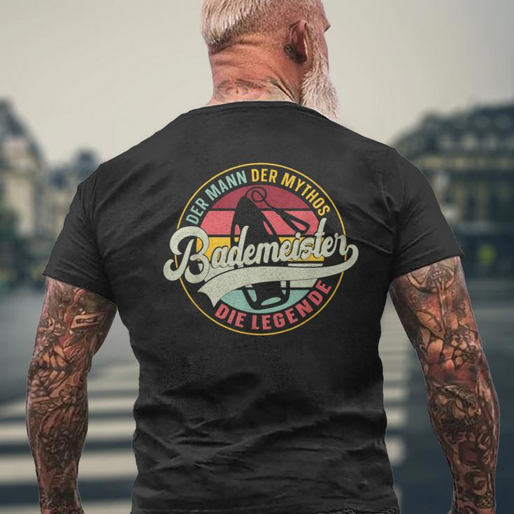 Bademeister Der Mann Der Mythod Die Legende Retro T-Shirt mit Rückendruck Geschenke für alte Männer