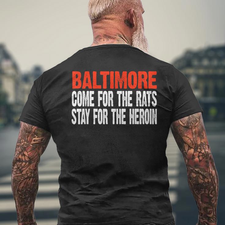 Baltimore Rats And Heroin Political Men's T-shirt Back Print Gifts for Old Men