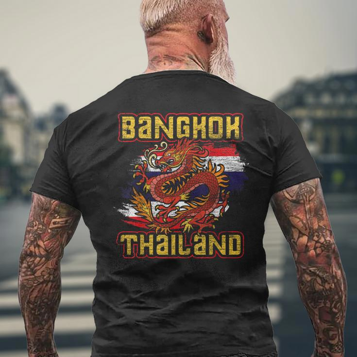 Bangkok Dragon Thai Food Thai Flag T-Shirt mit Rückendruck Geschenke für alte Männer