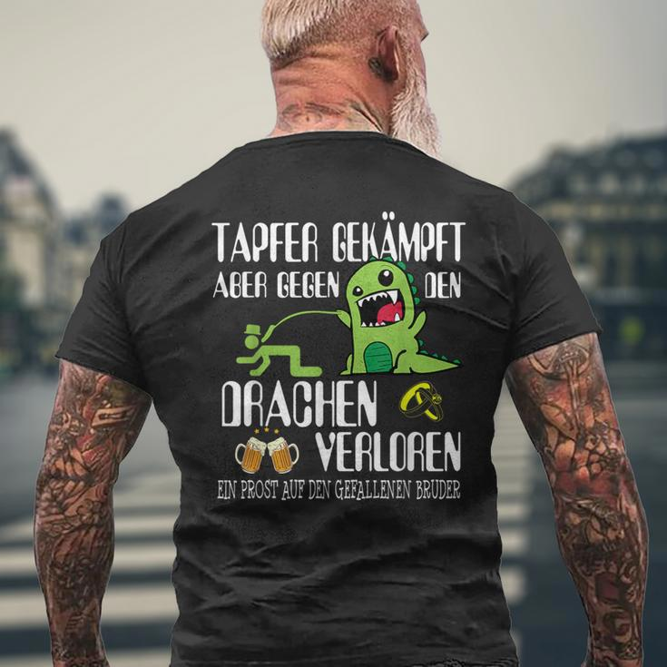 With Bapfer Fighter Dragon Poltern Stag Night Black S T-Shirt mit Rückendruck Geschenke für alte Männer
