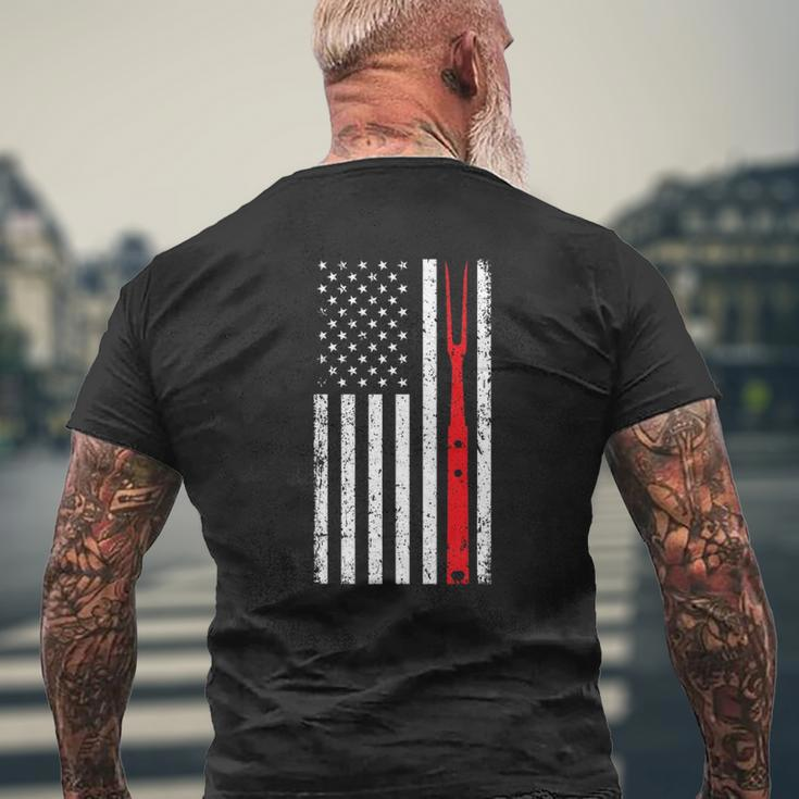Barbecue For Men Dad Patriotic American Flag Bbq Tools Mens Back Print T-shirt Gifts for Old Men